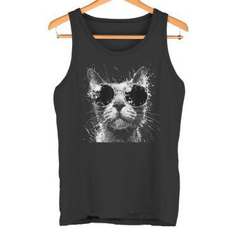 Gato Abisinio Con Gafas Deol Estilo Grunge Hipster Camiseta sin mangas - Regaloses