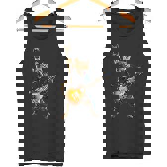 Gato Divertido Tocando La Guitarra Rock And Roll Guitarrista Banda De Rock Camiseta sin mangas - Regaloses