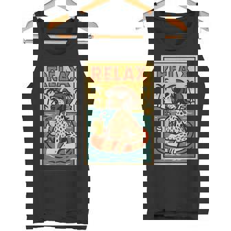 German Shorthaired Pointer Relaxing Comic Book Style Relax Tank Top | Mazezy