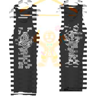 Gingerbread Man Mechanic Handyman Holiday Builder Christmas Tank Top Tank Top | Mazezy