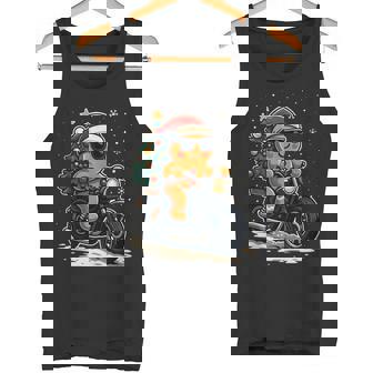 Gingerbread On Motorcycle Lights Christmas Tree Biker Xmas Tank Top Tank Top | Mazezy