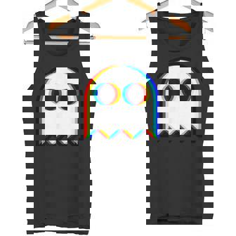 Glitch Ghost Retro Rave EDM House Music Festival Tank Top | Mazezy