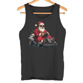 Go Kart Racing Graphic In Christmas Style For Santa Lovers Tank Top | Mazezy