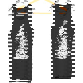 A Goat Sitting In Yoga Pose Asian Yoga Goat Tank Top | Mazezy