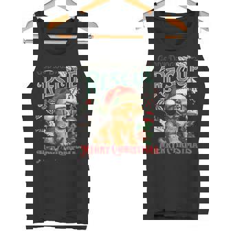 God's Dogs Rescue Christmas Santa Golden Retriever Dog Mom Tank Top | Mazezy