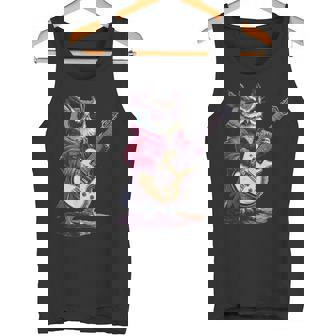 Gracioso Aullando Y Golpeando Búho Con Una Guitarra Camiseta sin mangas - Regaloses