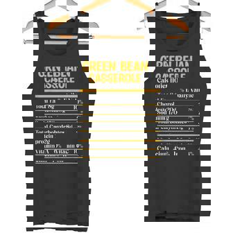 Green Bean Caserole Nutrition Facts Thanksgiving Tank Top | Mazezy