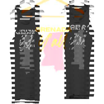 Grenada Mississippi Y'All MS Pride State Map Cute Tank Top | Mazezy