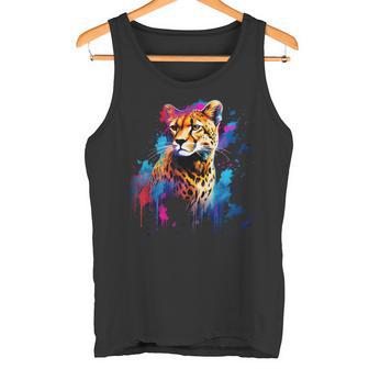 Guepardo Fresco En Colorido Guepardo Pintado Camiseta sin mangas - Regaloses
