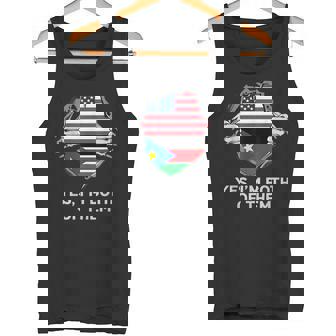 Half American Half South Sudanese USA South Sudan Flag Tank Top | Mazezy