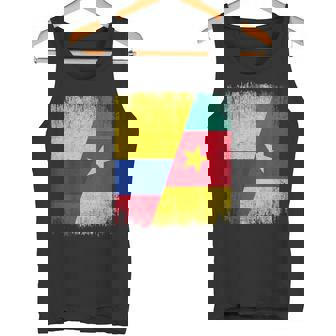 Half Colombia Cameroon Flag Colombian Cameroonian Pride Root Tank Top | Mazezy