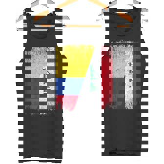 Half Colombia Iraq Flag Colombian Iraqis Pride Roots Tank Top | Mazezy