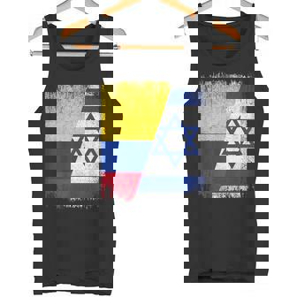 Half Colombia Israel Flag Colombian Israelis Pride Roots Tank Top | Mazezy