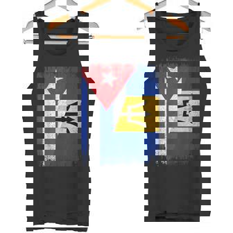 Half Cuba Barbados Flag Cuban Barbadian Pride Roots Tank Top | Mazezy