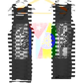 Half Cuba Ethiopia Flag Cuban Ethiopian Pride Roots Tank Top | Mazezy