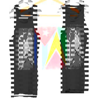 Half Cuba Guyana Flag Cuban Guyanese Pride Roots Tank Top | Mazezy