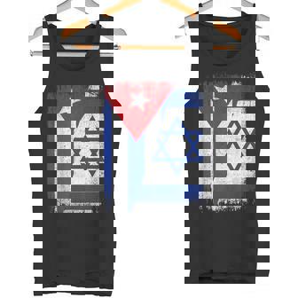 Half Cuba Israel Flag Cuban Israelis Pride Roots Tank Top | Mazezy