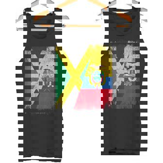 Half Jamaica Ecuador Flag Jamaican Ecuadorian Pride Roots Tank Top | Mazezy