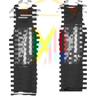 Half Jamaica Liberia Flag Jamaican Liberian Pride Roots Tank Top | Mazezy