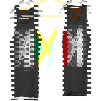 Half Jamaica Paraguay Flag Jamaican Paraguayan Pride Roots Tank Top | Mazezy