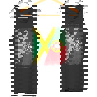 Half Jamaica Portugal Flag Jamaican Portuguese Pride Roots Tank Top | Mazezy