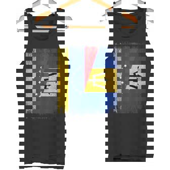 Half Venezuela Barbados Flag Venezuelan Barbadian Roots Tank Top | Mazezy