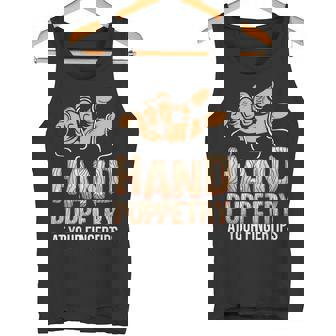 Hand Puppetry At Fingertips Puppet Ventriloquy Puppeteer Tank Top | Mazezy