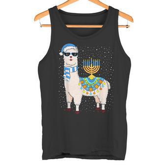 Hanukkah Llamakkah Llama Menorah Alpaca Jewish Xmas Chanukah Tank Top | Mazezy