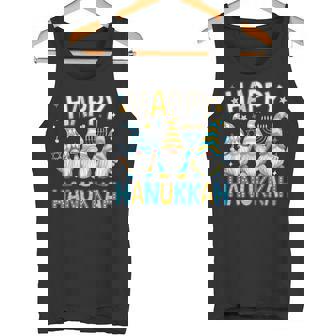 Happy Hanukkah Three Gnomes Jewish Gnome Lover Chanukah Tank Top | Mazezy
