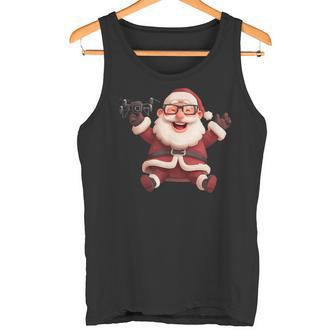 Happy Santa Claus With Drone For Pilots And Drones Lovers Tank Top | Mazezy