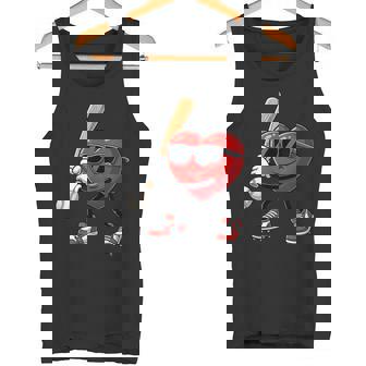 Heart Baseball Swing Love Sports Character Tank Top | Mazezy