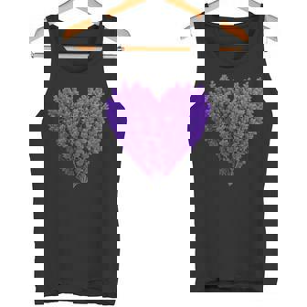 Heart Shaped Lavender Bouquet Botanical Purple Flower Tank Top | Mazezy