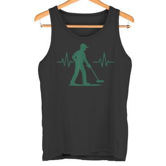 Heartbeat Metal Detecting Treasure Hunter Tank Top | Mazezy