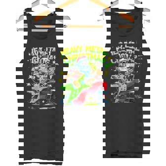 Heavy Metal Christmas Santa Rock Guitar Tank Top | Mazezy