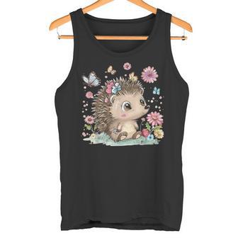 Hérisson Mignon Avec Des Fleurs I Hérisson Débardeur e - Cadeauxyz