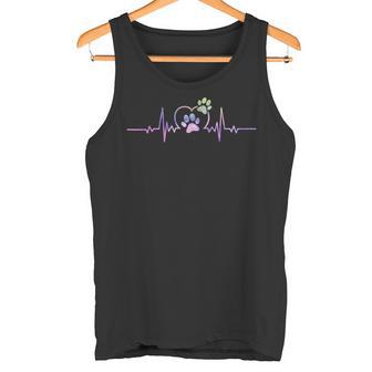 Herzschlag Hunde Pfoten Frequenz Hundeliebe Hunde Mit Herz Tank Top - Geschenkecke