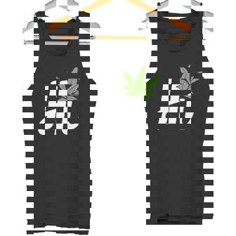 Hi Hello マリファナの葉 ハッピーファニー大麻 ウィード パイナップル タンクトップ - Kawaiitshirt