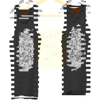 Himalayan Mountain Range Art With Prayer Flags Adventure Tank Top | Mazezy