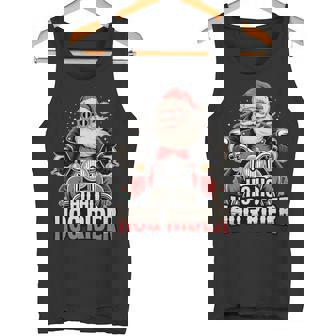 Ho Ho Ho Hog Rider Santa Biker Christmas Motorcycle Tank Top | Mazezy