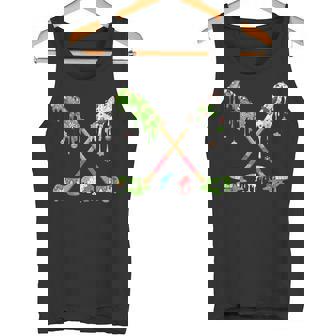 Hockey Holiday Candy Cane Gingerbread Idea Tank Top | Mazezy