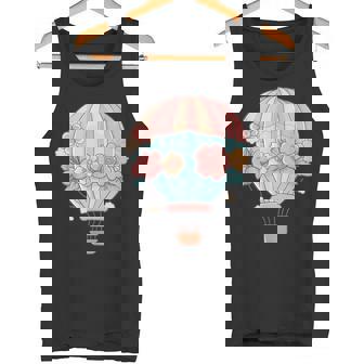 Hot Air Balloon With Flowers I Aesthetic Hot Air Balloon Tank Top | Mazezy