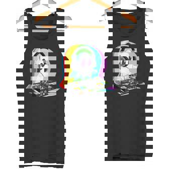 House Music Ghost DJ Optical Illusion EDM Halloween Rave DJ Tank Top Tank Top | Mazezy