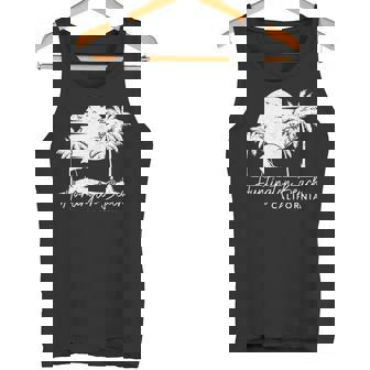 Huntington Beach California CA Vintage Sunset Surfer Retro Tank Top | Mazezy