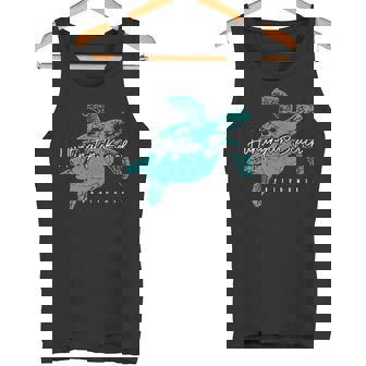 Huntington Beach California Sea Turtle Scuba Diving Diver Tank Top | Mazezy