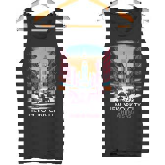 Ice Skating New York NYC Park Sleigh Ride Christmas Scene Tank Top Tank Top | Mazezy