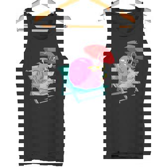 Iced Tea Snail Summer Vacation Beach Graphic Tank Top Tank Top | Mazezy