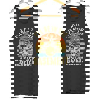 I'Ll Be In The Basement Skeleton Drummer For Musician Tank Top | Mazezy
