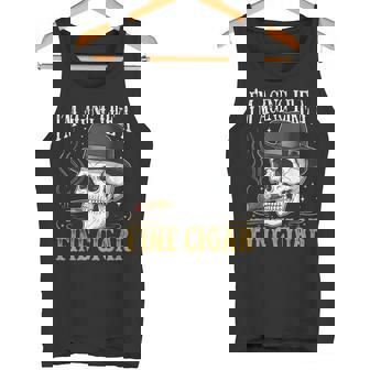 I'm Aging Like a Fine Cigar Skull Dad Retro Adult Tank Top | Mazezy