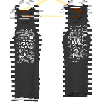 Iowa USA State Symbols Vintage Souvenir Cute Doodle Tank Top | Mazezy