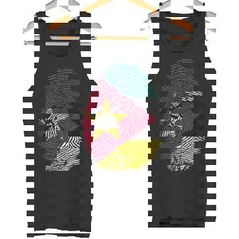 It's In My DNA Mozambique Flag Fingerprint Tank Top | Mazezy